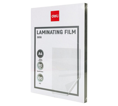 Плёнка для ламинирования Deli E3816, A4, 80 мкм