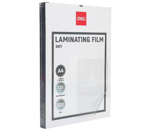 Плёнка для ламинирования Deli E3817, A4, 125 мкм