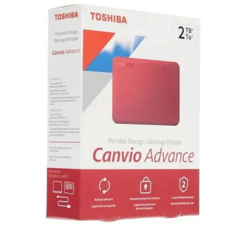 Внешний жесткий диск 2TB Toshiba Canvio Advance HDTCA20ER3AA/HDTCA20ER3AAU, красный