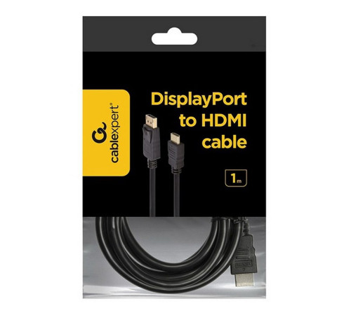 Кабель DisplayPort-HDMI Cablexpert CC-DP-HDMI-1M, 1 м, 20M/19M, черный, экран