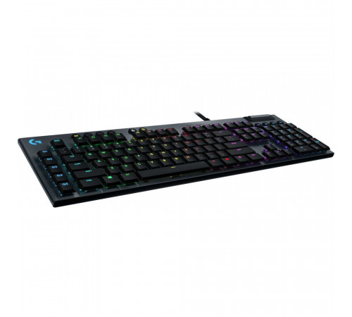 Клавиатура беспроводная игровая Logitech G815, механическая (GL Linear), тонкая, 119 клавиш (16 дополнительных), 5 G-клавиш, RGB-подсветка, USB, 1.8 м, черный