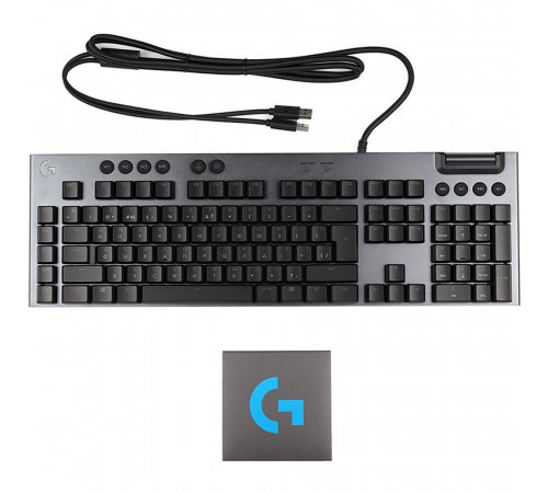 Клавиатура беспроводная игровая Logitech G815, механическая (GL Linear), тонкая, 119 клавиш (16 дополнительных), 5 G-клавиш, RGB-подсветка, USB, 1.8 м, черный