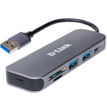 USB разветвитель/картридер D-LINK DUB-1325 USB3.0 Hub, 2xUSB3.0 + USB-C, SD/microSD Card Reader
