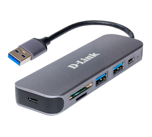 USB разветвитель/картридер D-LINK DUB-1325 USB3.0 Hub, 2xUSB3.0 + USB-C, SD/microSD Card Reader