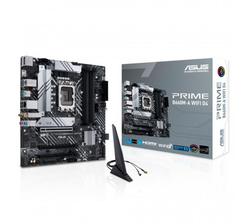 Материнская плата ASUS PRIME B660M-A WIFI D4 LGA1700 mATX 4xDDR4 3xPCIEx16 2xM.2 DP 2xHDMI GLAN Wi-Fi 6 (90MB1AE0-M1EAY0)