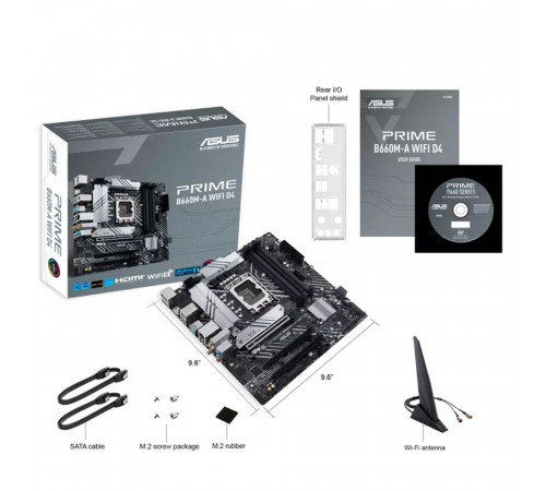 Материнская плата ASUS PRIME B660M-A WIFI D4 LGA1700 mATX 4xDDR4 3xPCIEx16 2xM.2 DP 2xHDMI GLAN Wi-Fi 6 (90MB1AE0-M1EAY0)