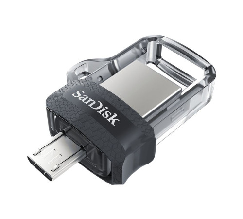 USB накопитель 64GB SanDisk Ultra Dual Drive m3.0, USB 3.2, черный/серебристый