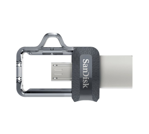 USB накопитель 64GB SanDisk Ultra Dual Drive m3.0, USB 3.2, черный/серебристый