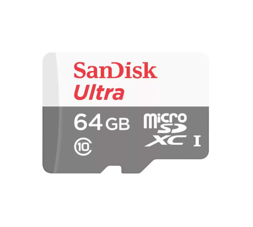Карта памяти microSDXC 64GB SanDisk Ultra SDSQUNR-064G-GN3MN Class 10 UHS-I, без адаптера