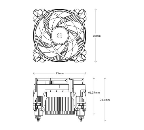 Вентилятор для процессора Arctic Cooling Alpine 17,черный/белый