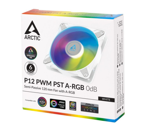 Вентилятор для корпуса Arctic Cooling P12 PWM PST A-RGB, белый