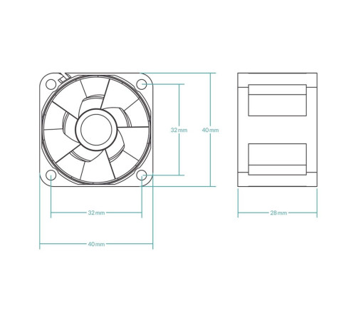 Вентилятор для корпуса ARCTIC Cooling S4028-15K, черный