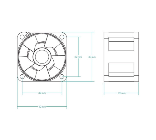 Вентилятор корпусной ARCTIC Cooling S4028-6K, черный