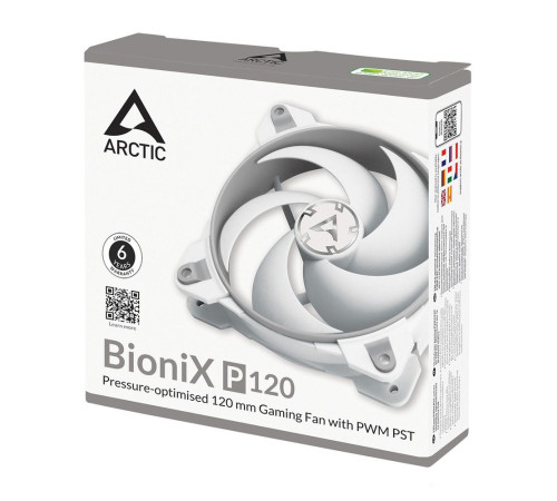 Вентилятор для корпуса Arctic Cooling ARCTIC BioniX P120, серый/белый