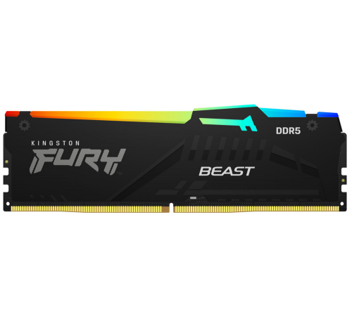 Модуль памяти Kingston 32GB DDR5 5200 DIMM FURY Beast RGB XMP Gaming Memory   KF552C40BBA-32 Non-ECC, CL40, 1.25V, 2RX8 40-40-40  288-pin 16Gbit, RTL