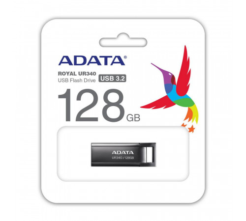 USB накопитель ADATA UR340 AROY-UR340-128GBK USB 3.2 128GB Gen1, Black, Retail
