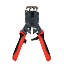 Инструмент обжимной профессиональный Hyperline HT-3008AR с храповым механизмом для RJ-11 (4P4C),RJ-12(6P6C),RJ-45(8P8C),4P4C,4P2C