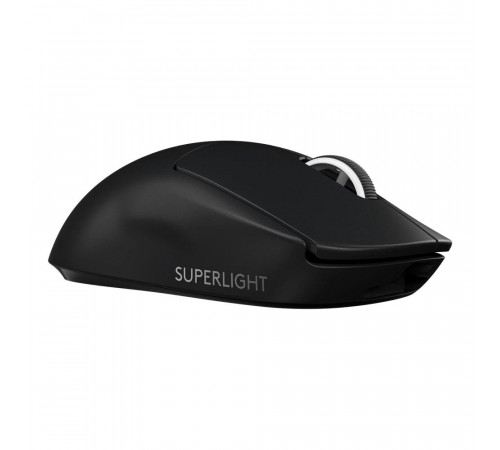 Мышь игровая Logitech PRO X Superlight Black черная, беспроводная Lightspeed, cенсор Hero 25K 100-25600dpi, 6 кнопок, облегченная 63гр, USB кабель 1,8м, под обе руки