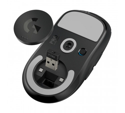 Мышь игровая Logitech PRO X Superlight Black черная, беспроводная Lightspeed, cенсор Hero 25K 100-25600dpi, 6 кнопок, облегченная 63гр, USB кабель 1,8м, под обе руки