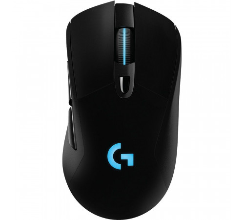Мышь игровая Logitech G703 Lightspeed черная, сенсор 100-25600dpi (Hero25K), беспроводная 2.4GHz + USB 1,8м, 5 программируемых кнопок + колесо прокрутки, RGB-подсветка, под правую руку