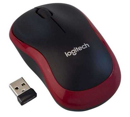 Мышь беспроводная Logitech M185, красный