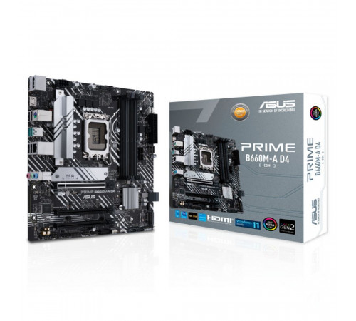 Материнская плата ASUS PRIME B660M-A D4-CSM LGA1700 mATX 4xDDR4 3xPCIEx16 2xM.2 DP 2хHDMI GLAN