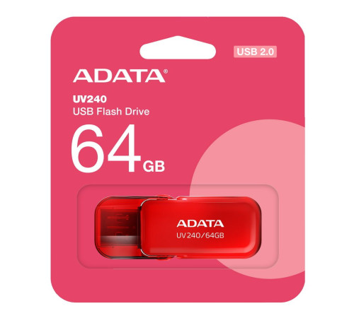 USB накопитель 64GB ADATA UV240 USB 2.0, красный