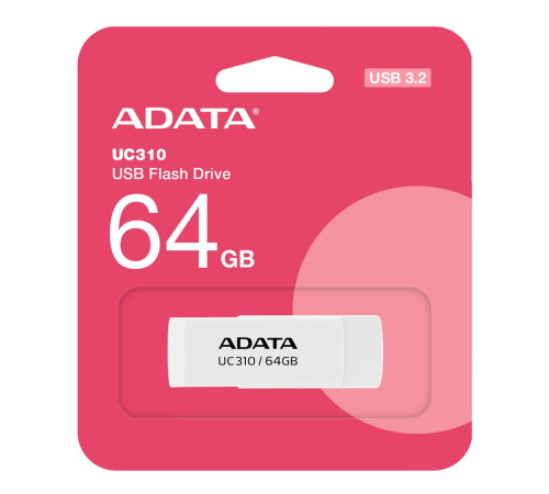 USB накопитель 64GB ADATA UC310 USB 3.2 Gen1, белый