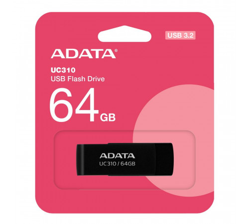USB накопитель ADATA 64GB USB 3.2 Gen1 UC310-64G-RBK Black