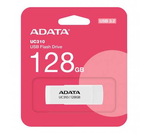 USB накопитель ADATA 128GB USB 3.2 Gen1 UC310-128G-RWH White