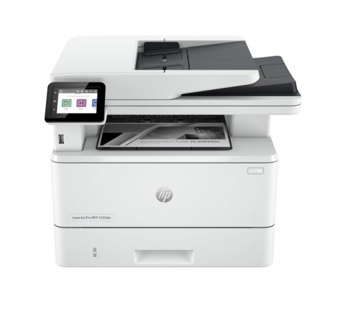 МФУ HP LaserJet Pro 4103dw, А4, лазерное, черно-белое, 40стр/мин, 1200dpi, 1200МГц, 512Мб, 50АПД, 100+250, Ethernet /USB/WiFi, 3050стр/картридж, (2Z627A#B19)