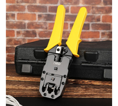 Обжимные клещи Deli DL2468C 8P(RJ-45), 6P(RJ-14 и RJ-12), 4P(RJ-9)  200мм