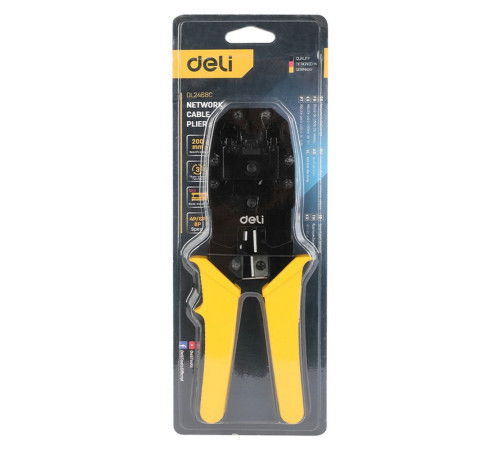 Обжимные клещи Deli DL2468C 8P(RJ-45), 6P(RJ-14 и RJ-12), 4P(RJ-9)  200мм