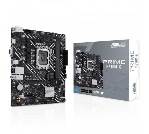 Материнская плата ASUS PRIME H610M-K LGA1700 mATX 2xDDR5 PCIEx16 PCIEx1 M.2 HDMI VGA GLAN