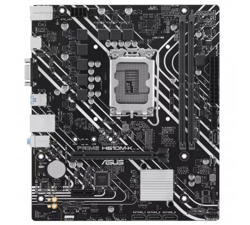 Материнская плата ASUS PRIME H610M-K LGA1700 mATX 2xDDR5 PCIEx16 PCIEx1 M.2 HDMI VGA GLAN