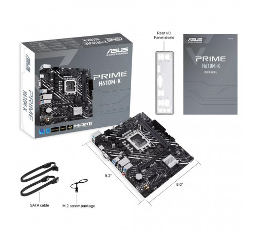 Материнская плата ASUS PRIME H610M-K LGA1700 mATX 2xDDR5 PCIEx16 PCIEx1 M.2 HDMI VGA GLAN