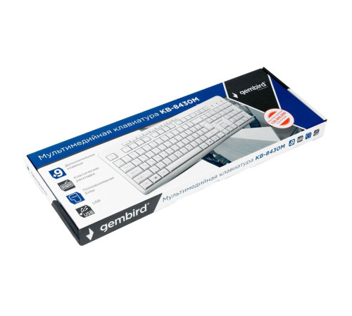 Клавиатура проводная Gembird KB-8430M, белый