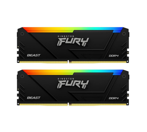 Модуль оперативной памяти Kingston 16GB FURY Beast Black RGB XMP DDR4 3600MHz DIMM kit 2x8Gb, CL17, 1.35V 288-pin