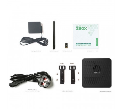 Платформа мини ПК ZOTAC ZBOX MI668, Intel i7-1360P/2x DDR5-5200/4800 SODIMM, M.2 SSD SLOT/2x GLAN/WIFI/BT/USBDRV/DP/HDMI/EU+UK PLUG/черный