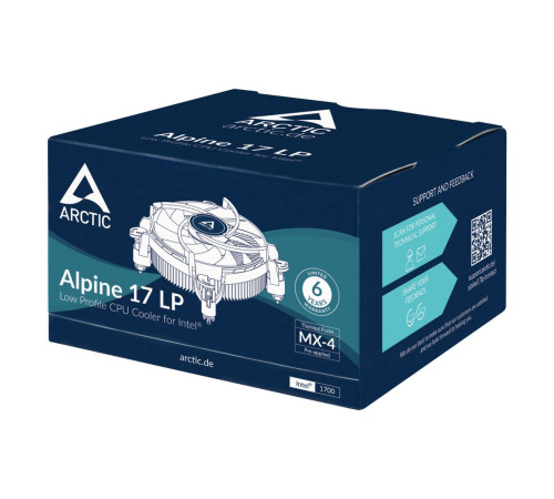 Вентилятор Arctic Cooling Alpine 17LP, черный/белый