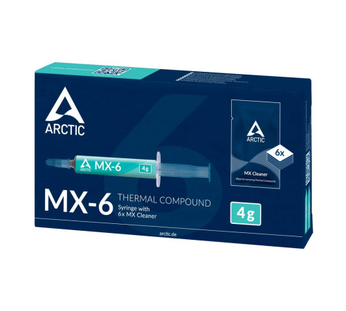 Термопаста Arctic Cooling ARCTIC MX-6 4 грамма with 6pcs MX Cleaner ACTCP00084A