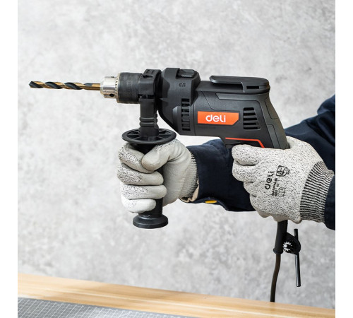 Дрель-шуруповерт сетевая Deli DE-CZ13-1E (680Вт, 13мм, 3000об/мин, 48000уд/мин, картон)