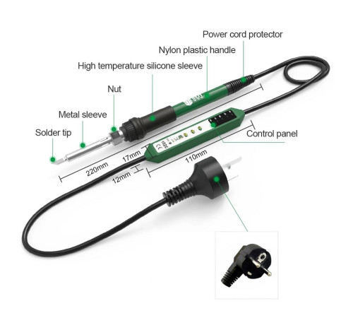 Паяльник цифровой BST-102C (90 Вт)