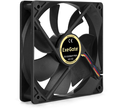 Вентилятор для корпуса ExeGate EX12025B4P-PWM, черный