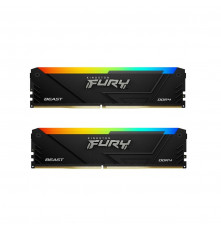 Модуль памяти Kingston FURY Beast RGB 64GB DDR4 3200 DIMM Gaming Memory Non-ECC, CL16, 1.35V, Kit (2*32GB), RTL