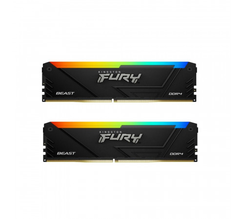 Модуль памяти Kingston FURY Beast RGB 64GB DDR4 3200 DIMM Gaming Memory Non-ECC, CL16, 1.35V, Kit (2*32GB), RTL