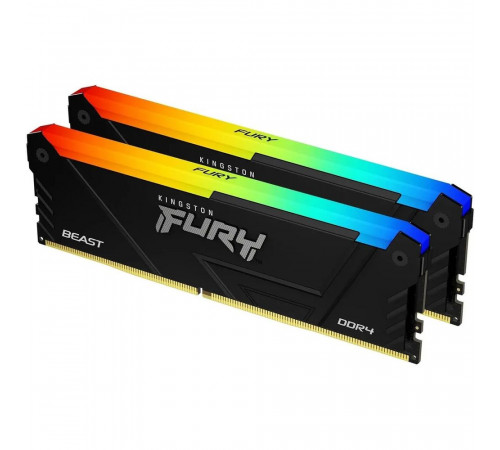 Модуль памяти Kingston FURY Beast RGB 64GB DDR4 3200 DIMM Gaming Memory Non-ECC, CL16, 1.35V, Kit (2*32GB), RTL