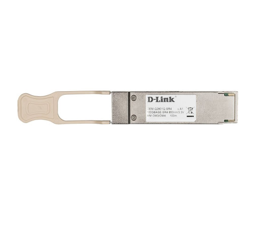 Трансивер D-Link DEM-Q2801Q-SR4/A1A, QSFP28 с 1 портом 100GBase-SR4 для многомодового оптического кабеля OM3 (до 70 м)/OM4 (до 100 м)