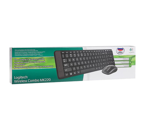 Комплект (клавиатура + мышь) Logitech MK220, черный