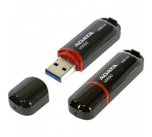 USB накопитель ADATA DashDrive UV150 AUV150-128G-RBK USB 3.0, 128GB R35/W10, Black, Retail {20} (796320)